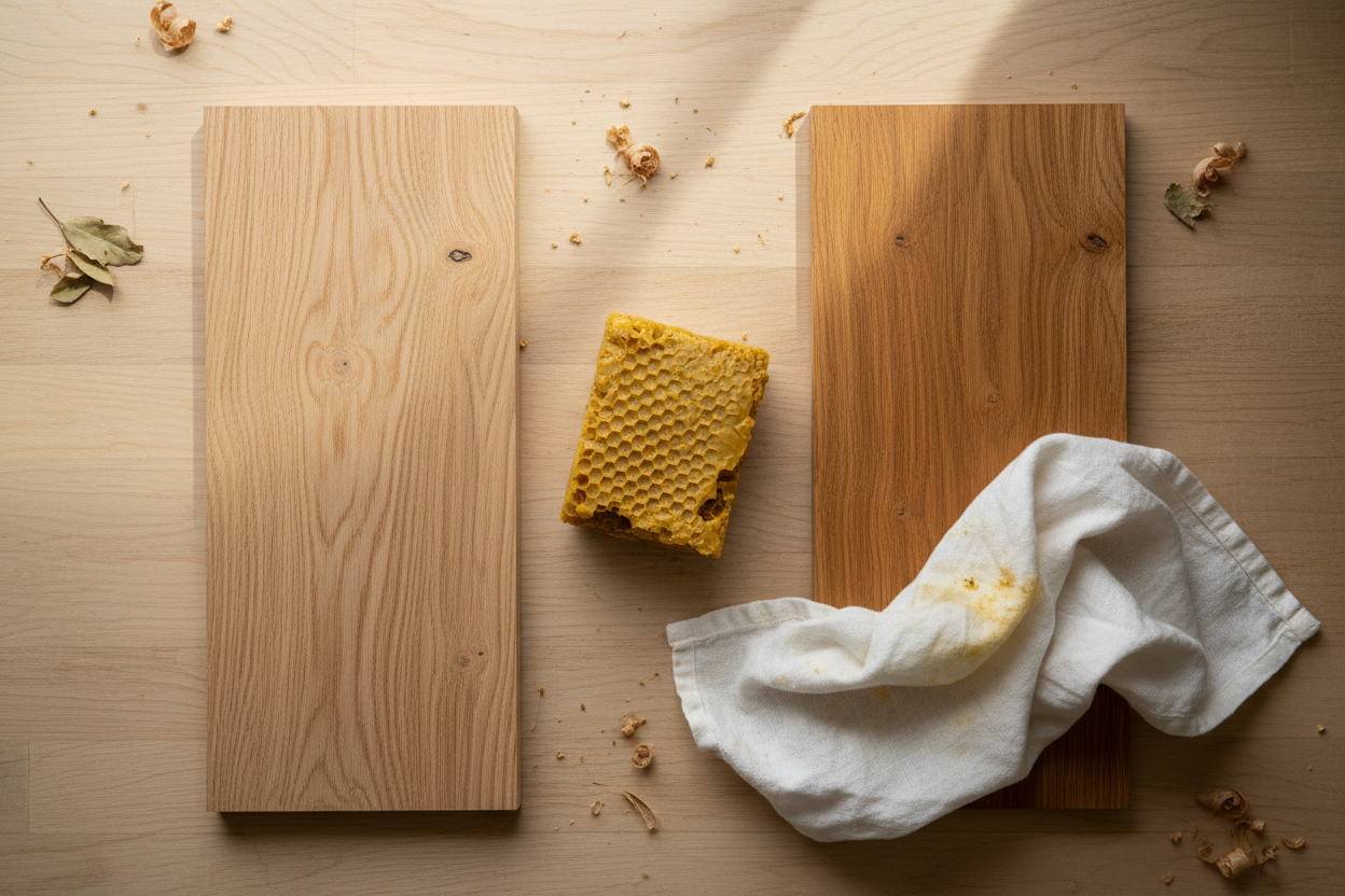 Hout donkerder maken met bijenwas