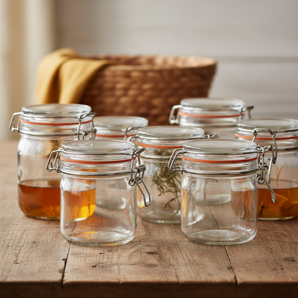 Weckpot van glas, 30 g, kleine inmaakpotten met deksel