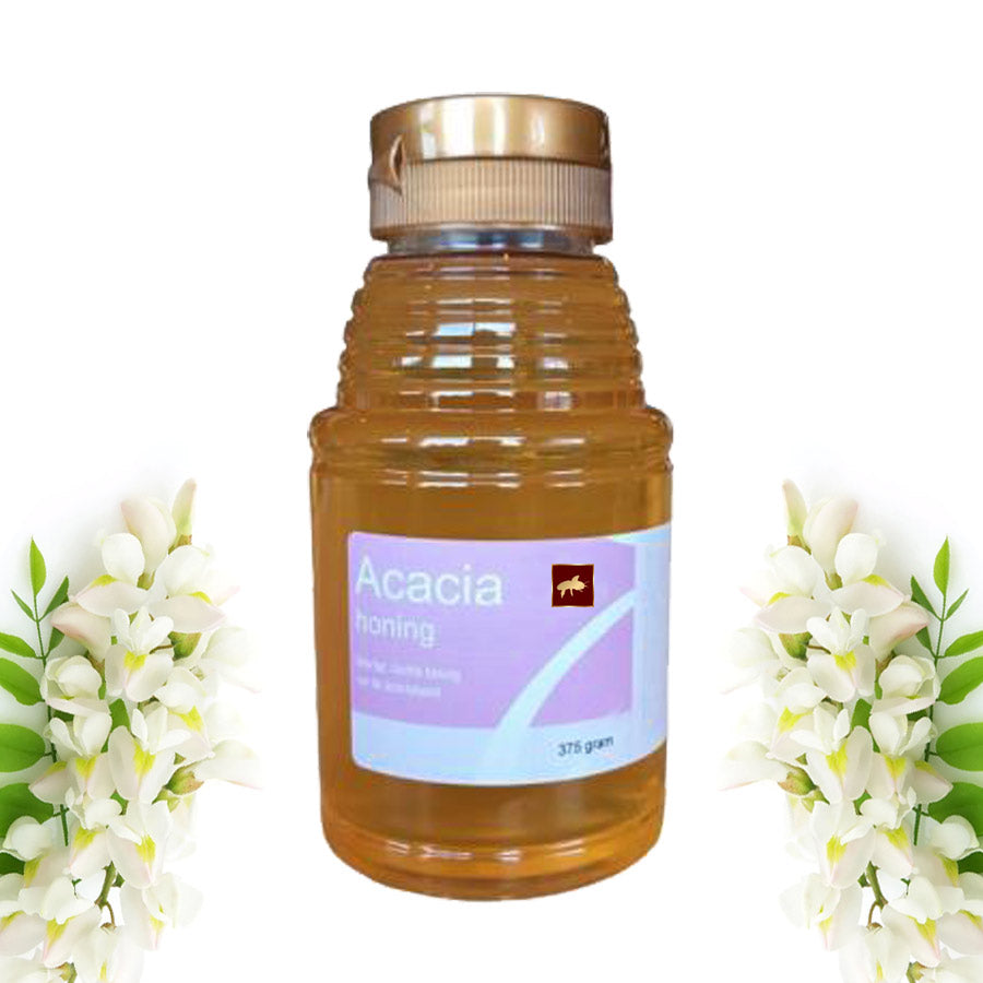 Acaciahoning in knijpfles 375 gr.- Lekkerhoning.nl