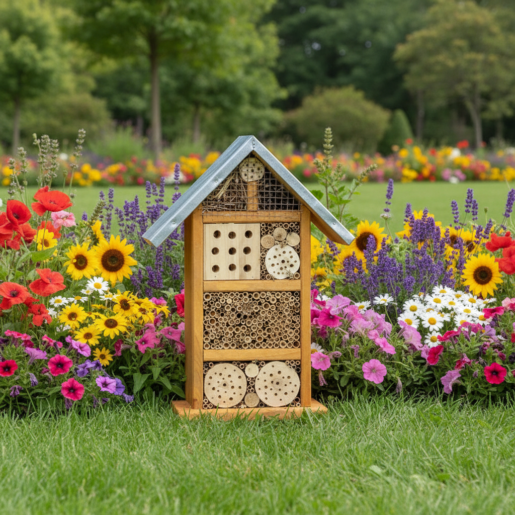 Bijen- en insectenhotel medium- Lekkerhoning.nl