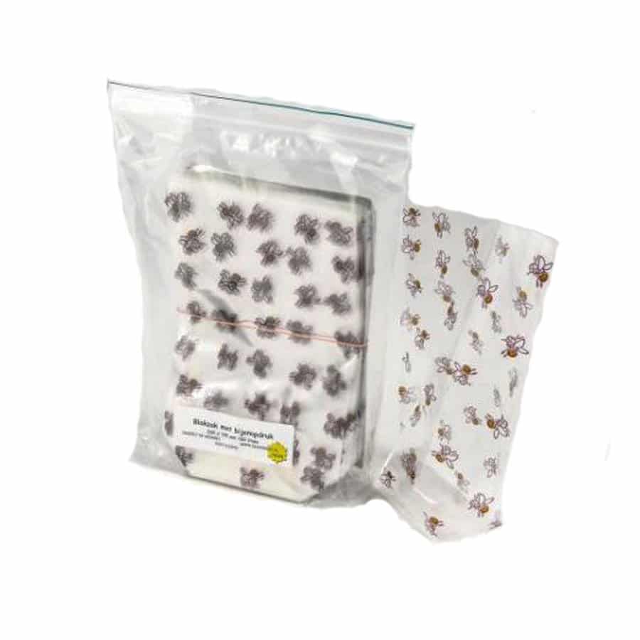 Blokbodemzakjes met bijen 235 x 145mm- Lekkerhoning.nl