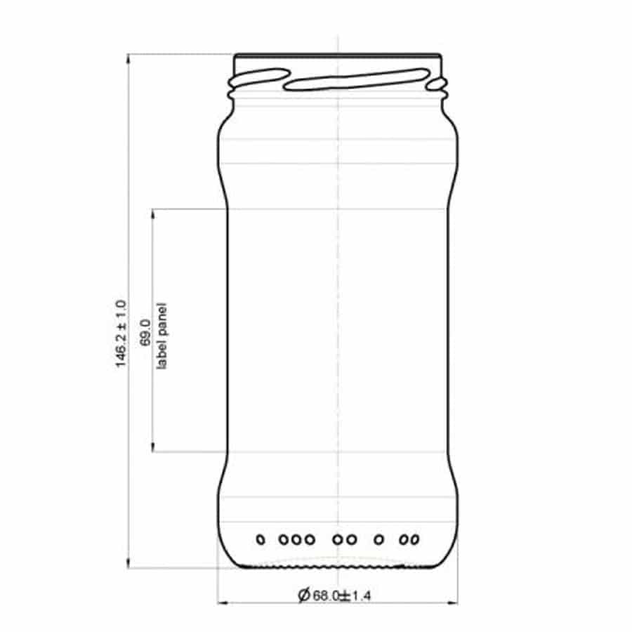 Glazen Bobine 370 ml - per tray van 20 stuks- Lekkerhoning.nl