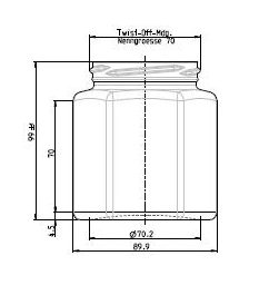 Glazen pot 390 ml - Lekkerhoning.nl