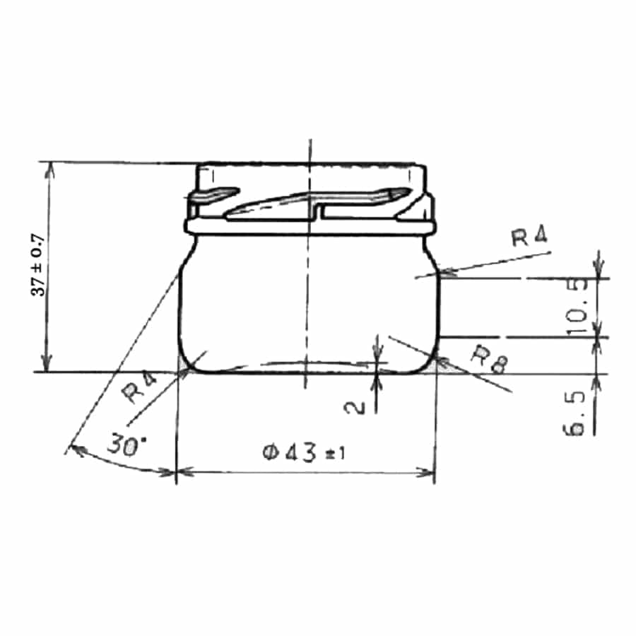 Glazen pot rond 30 ml - per tray van 48 stuks- Lekkerhoning.nl