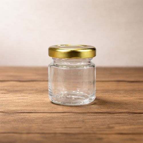 Glazen pot rond 30 ml - per tray van 48 stuks- Lekkerhoning.nl