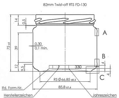 Glazen pot rond 330 ml - 6 stuks met deksel- Lekkerhoning.nl