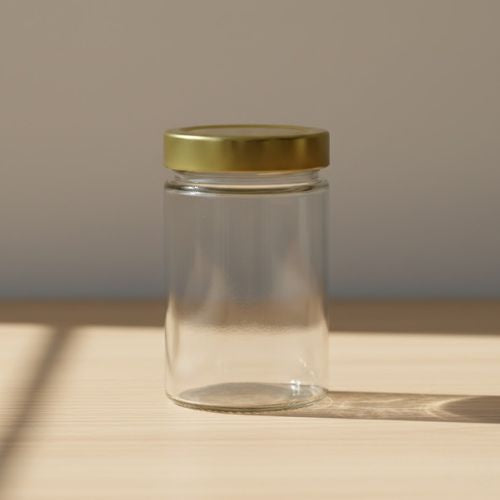 Glazen pot rond 335 ml - per tray van 20 stuks - Premium- Lekkerhoning.nl