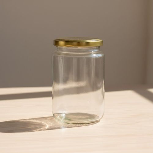 Glazen pot rond 720 ml - per tray van 12 stuks- Lekkerhoning.nl