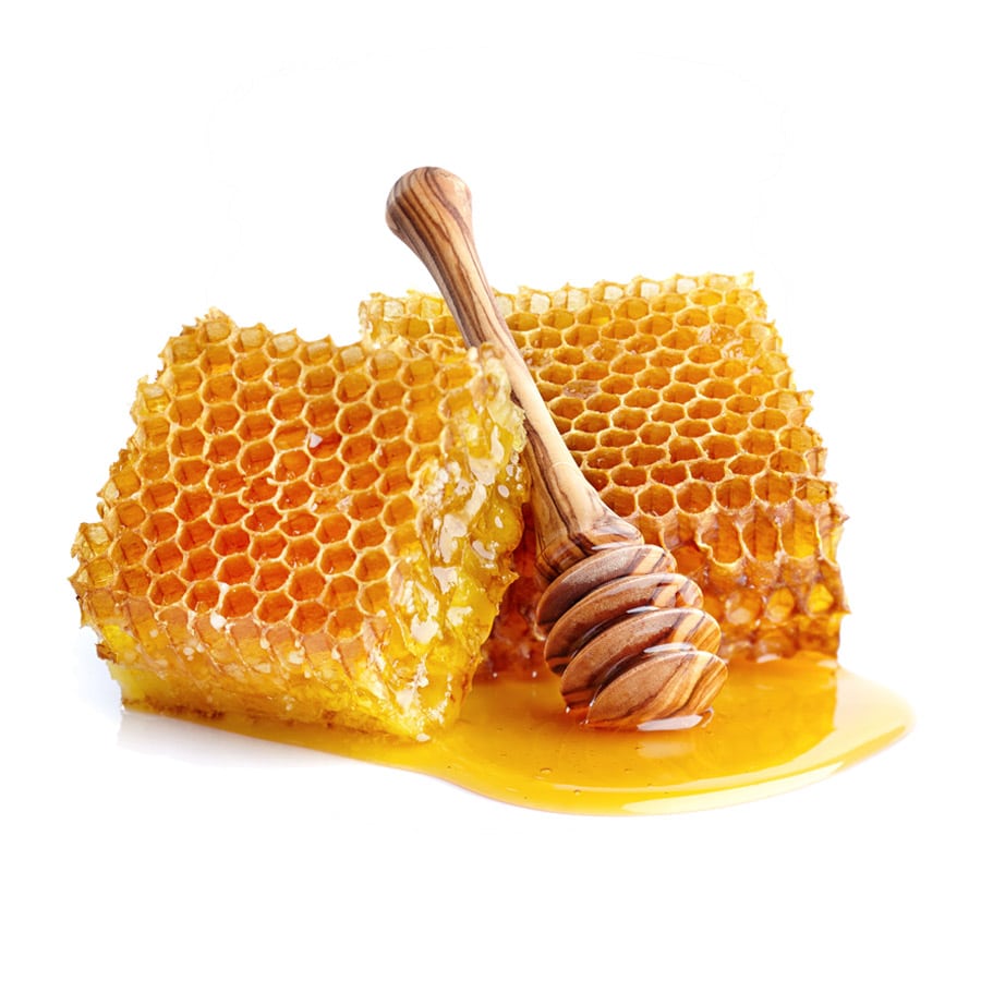 Honingraat van Nederlandse Heide in origineel houten raampje