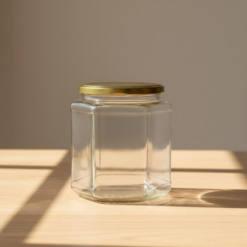 Hexagonale pot 390 ml - per tray van 16 stuks- Lekkerhoning.nl