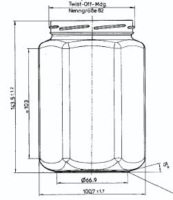 Hexagonale pot 770 ml - per tray van 12 stuks- Lekkerhoning.nl