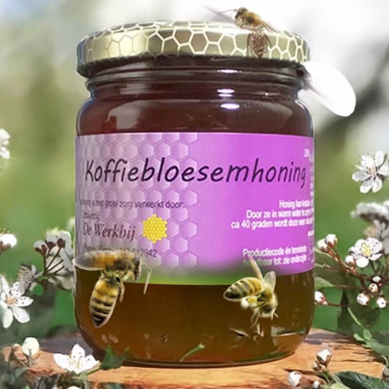 Koffiebloesemhoning met kruidige en fruitige smaak- Lekkerhoning.nl