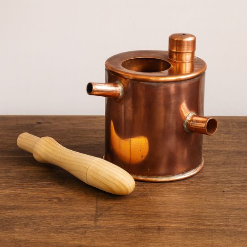 Koperen dubbelwandige was smeltkan/gietkan- Lekkerhoning.nl