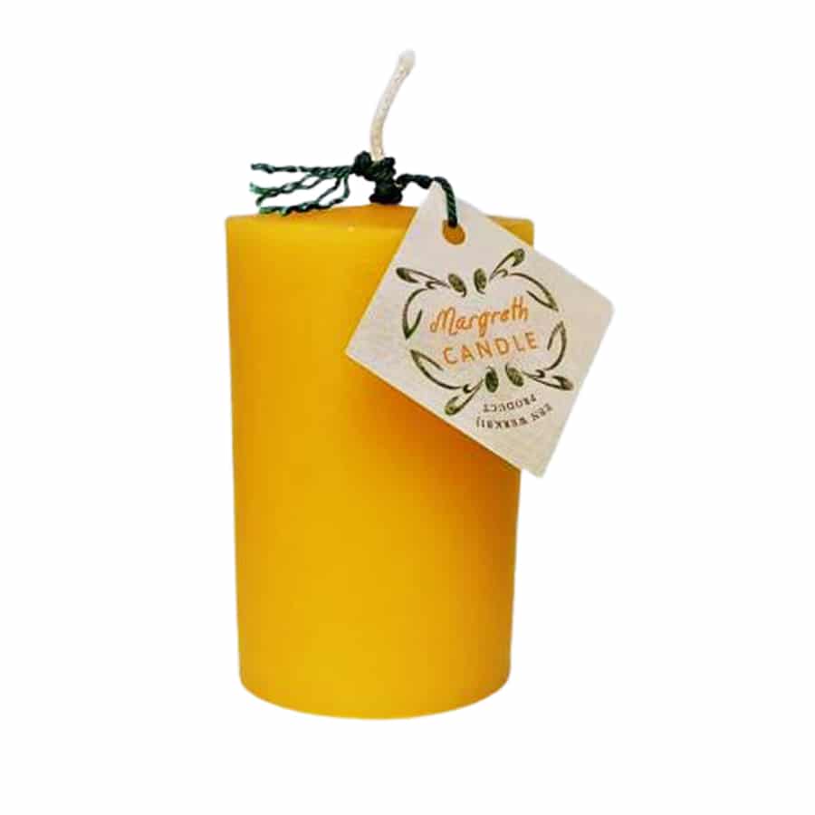 Moderne stompkaars van 100% NATUURZUIVERE BIJENWAS - Bestel bij Lekkerhoning.nl