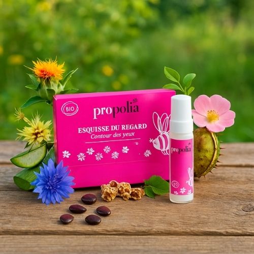 Oogcontourroller met koninginnengelei en cafeïne – Propolia 15 ml- Lekkerhoning.nl