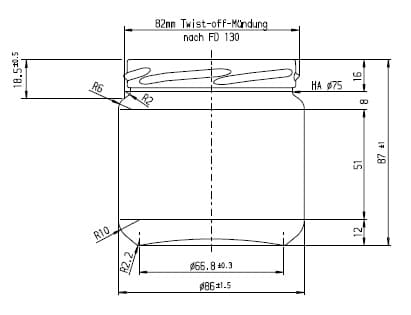 Glazen pot rond 385 ml - 6 stuks met deksel