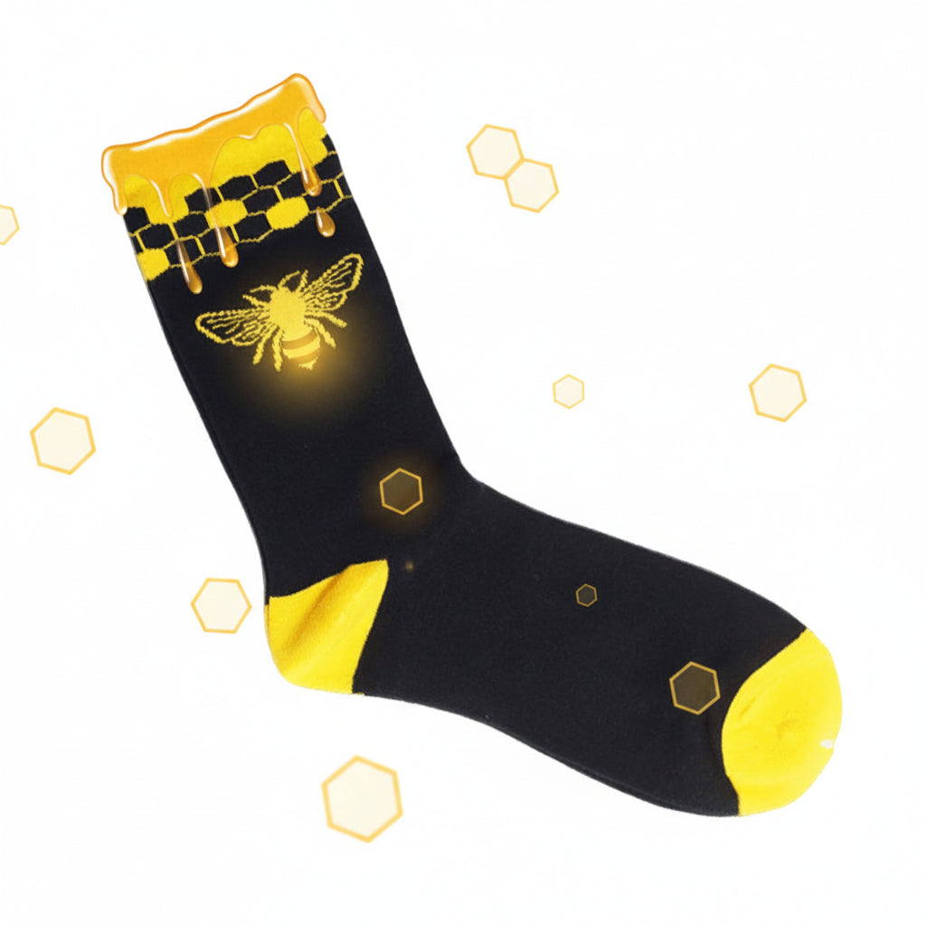 Sokken met Bijenprint - Leuke Bijensokken voor Dames en Heren- Lekkerhoning.nl