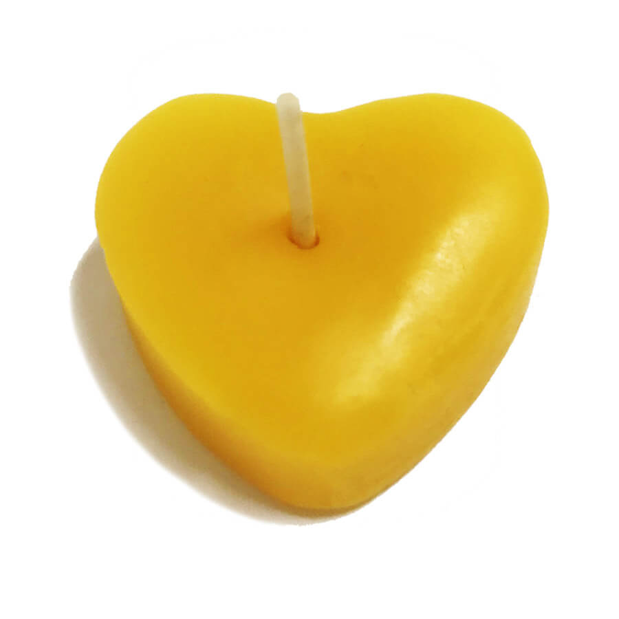 Waxinelichtje hartje van zuivere bijenwas - Lekkerhoning.nl