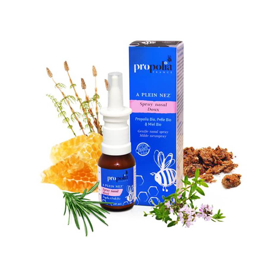 zachte neusspray met propolis - spray voor het hele gezin - www.lekkerhoning.nl