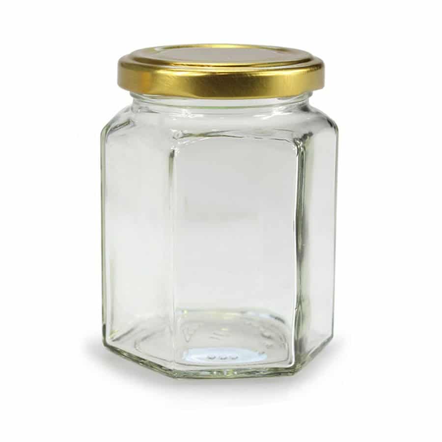 GLAZEN POT HEXAGONALE - 196 ml EUROPESE KWALITEIT