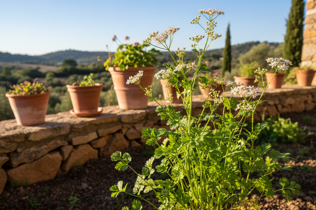 Koriander plant in spanje