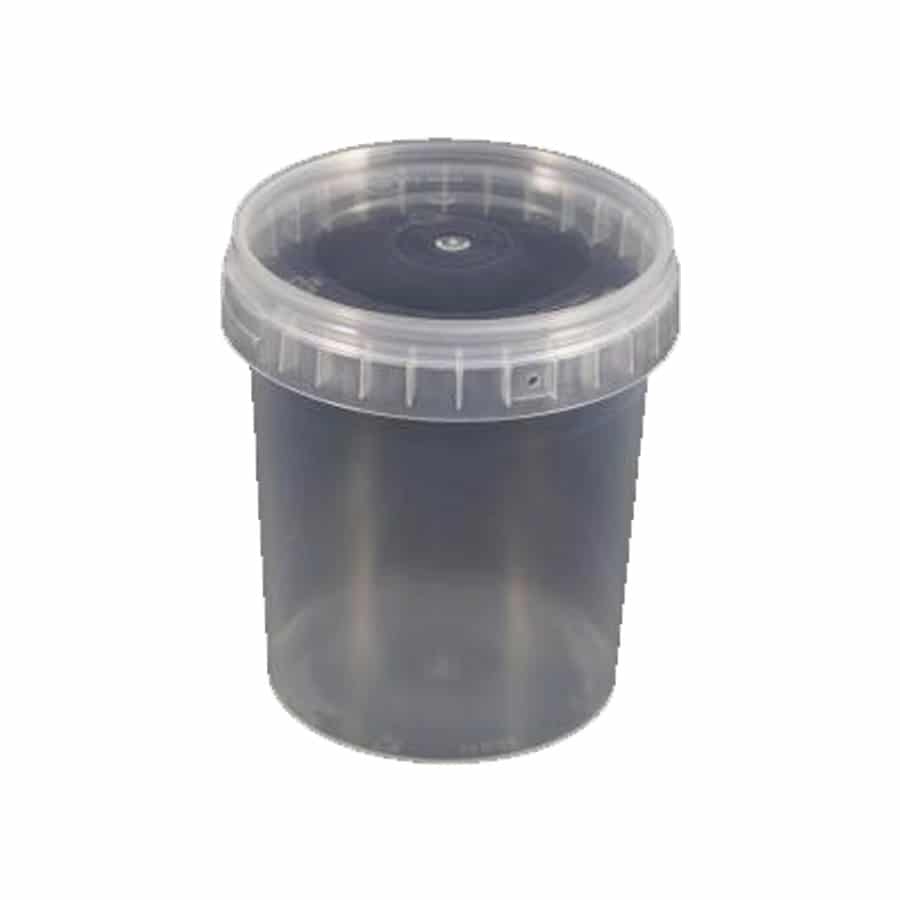 Plastic emmer met deksel van zeer degelijke kwaliteit