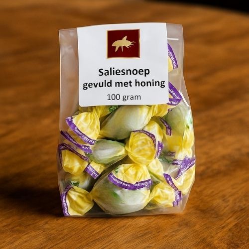 saliesnoep gevuld met honing