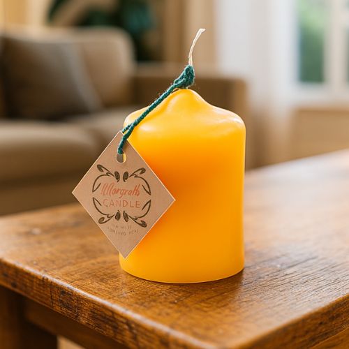 Stompkaars met mooie punt van 100% natuurzuivere bijenwas - heerlijk honingachtig geur - www.lekkerhoning.nl