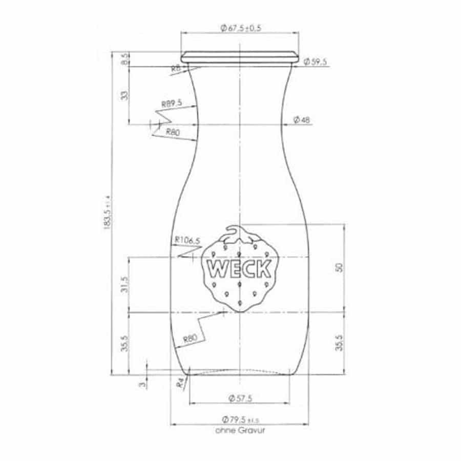 Weck sapfles 530ml - Inclusief glasdeksel, inmaakring en weckklemmen - kopen bij www.lekkerhoning.nl