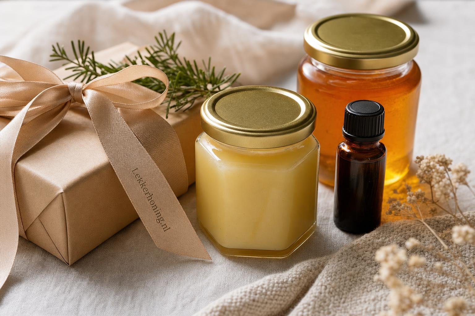 Cadeauset met honing, royal jelly en propolis als bijenproducten cadeau geven