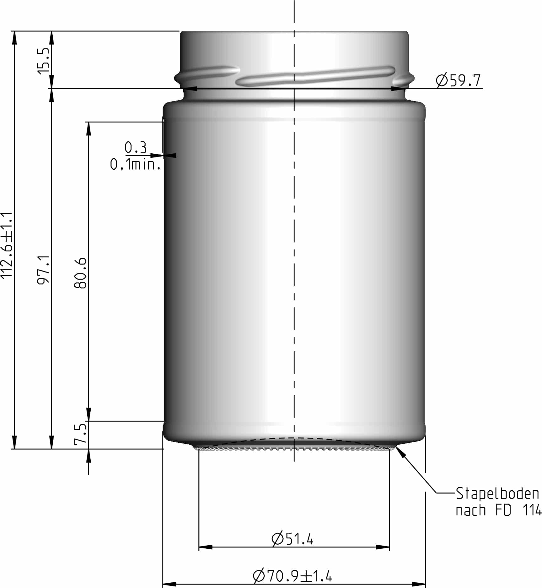 335 ml technische tekening - Lekkerhoning.nl