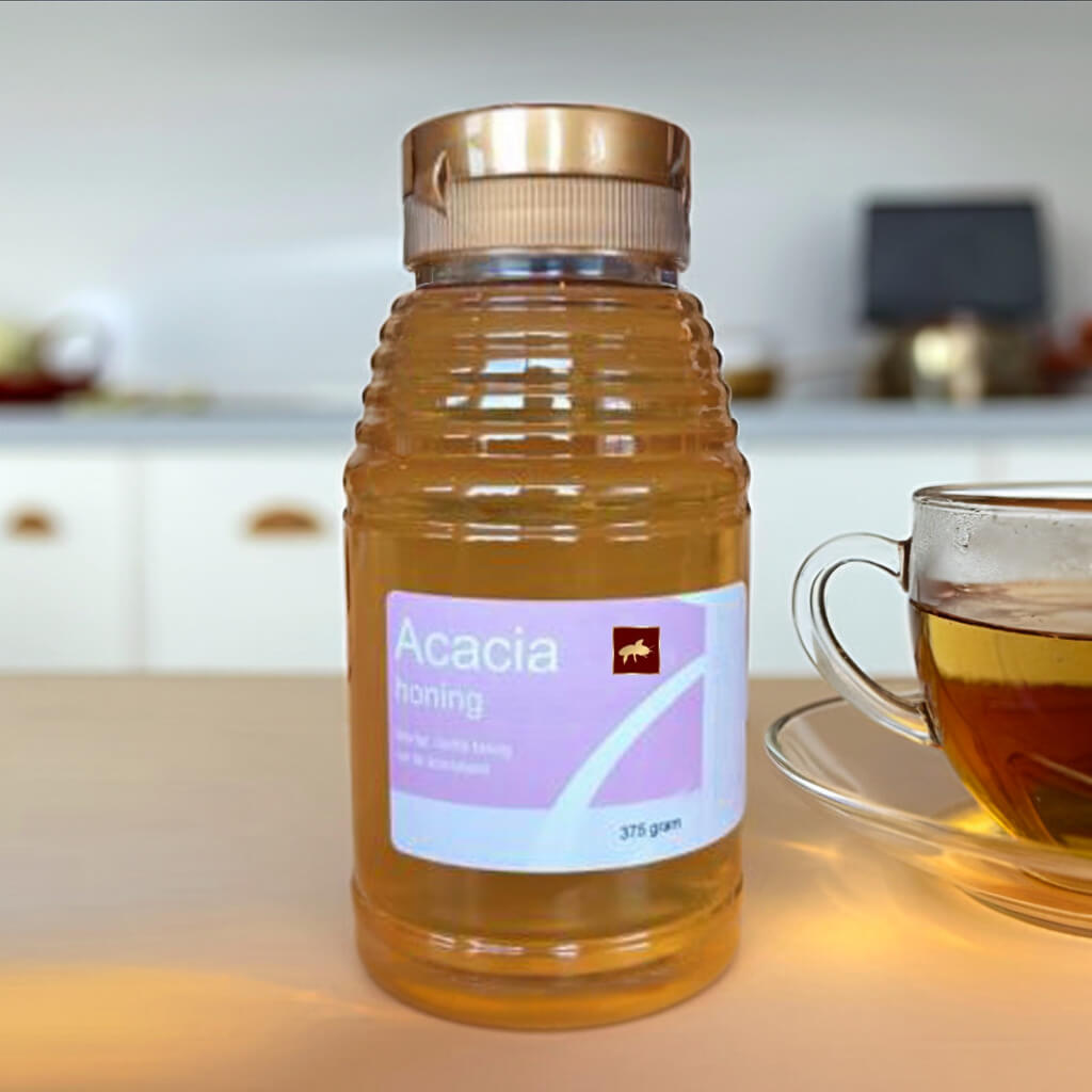Acaciahoning in knijpfles- Lekkerhoning.nl