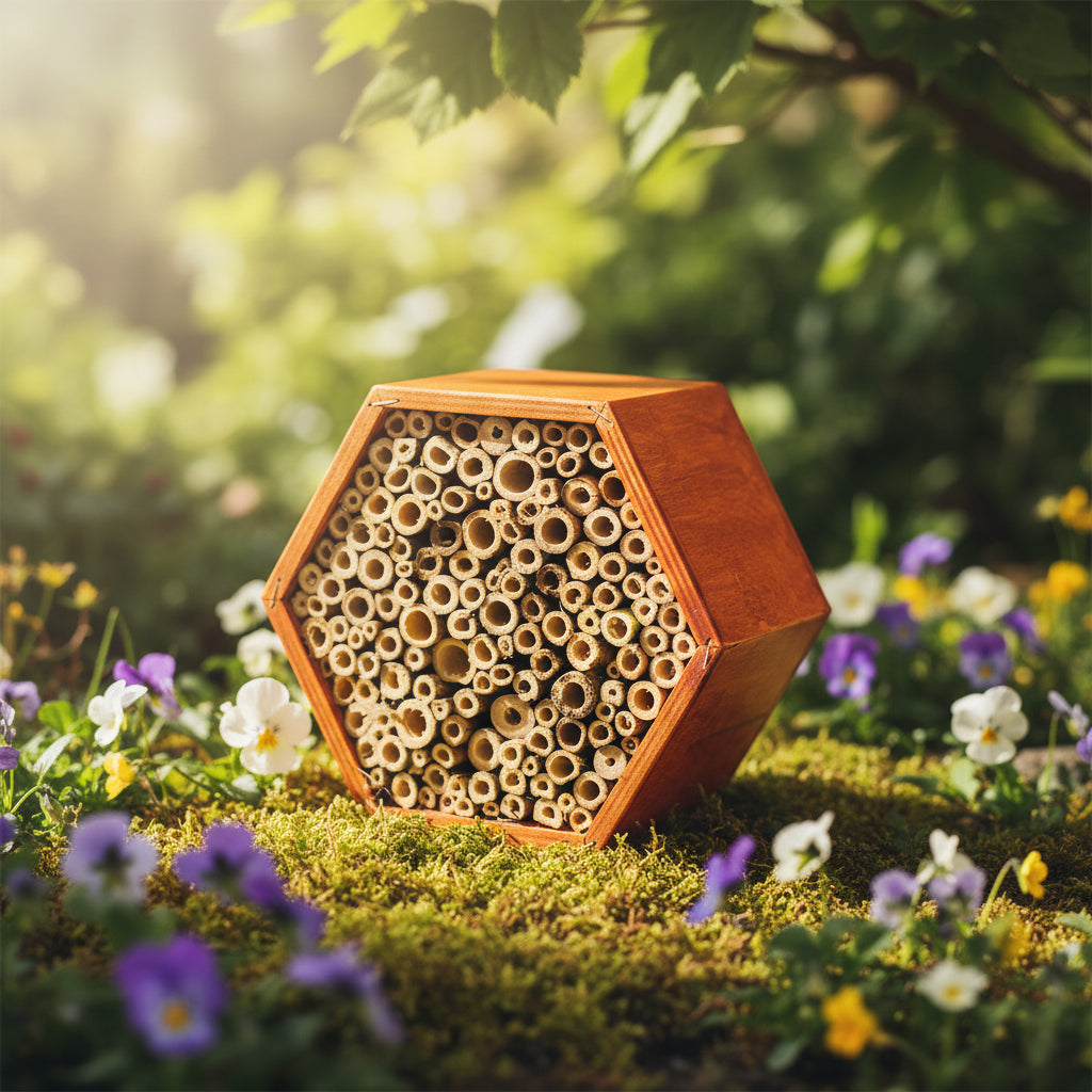 Bijenhotel voor solitaire bijen- Lekkerhoning.nl