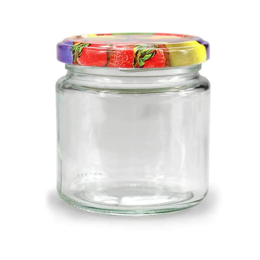 Glazen pot rond 212 ml - 6 stuks met deksel- Lekkerhoning.nl