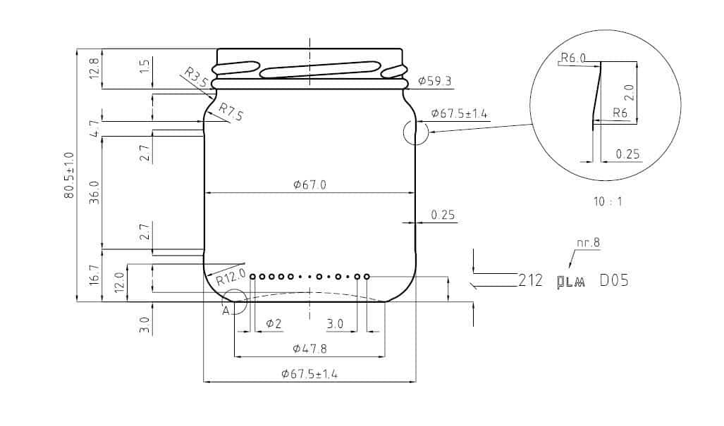 Glazen pot rond 212 ml - 6 stuks met deksel- Lekkerhoning.nl