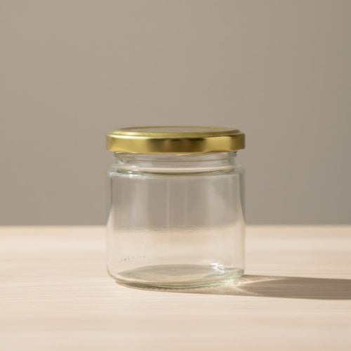 Glazen pot rond 234 ml - per tray van 16 stuks- Lekkerhoning.nl