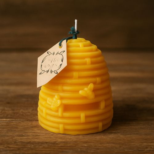 Grote bijenkorfkaars - 100% pure bijenwas- Lekkerhoning.nl