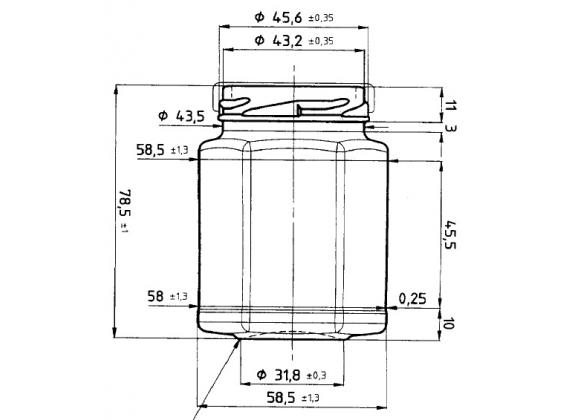 Hexagonale pot 116 ml - per tray van 36 stuks- Lekkerhoning.nl