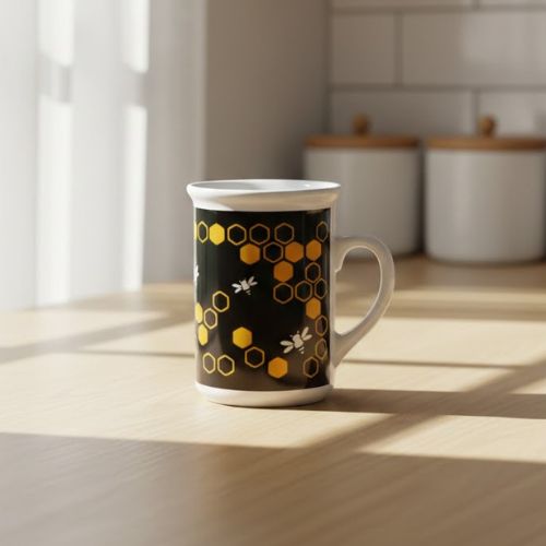 Mok Honingbij - zwart en goud- Lekkerhoning.nl
