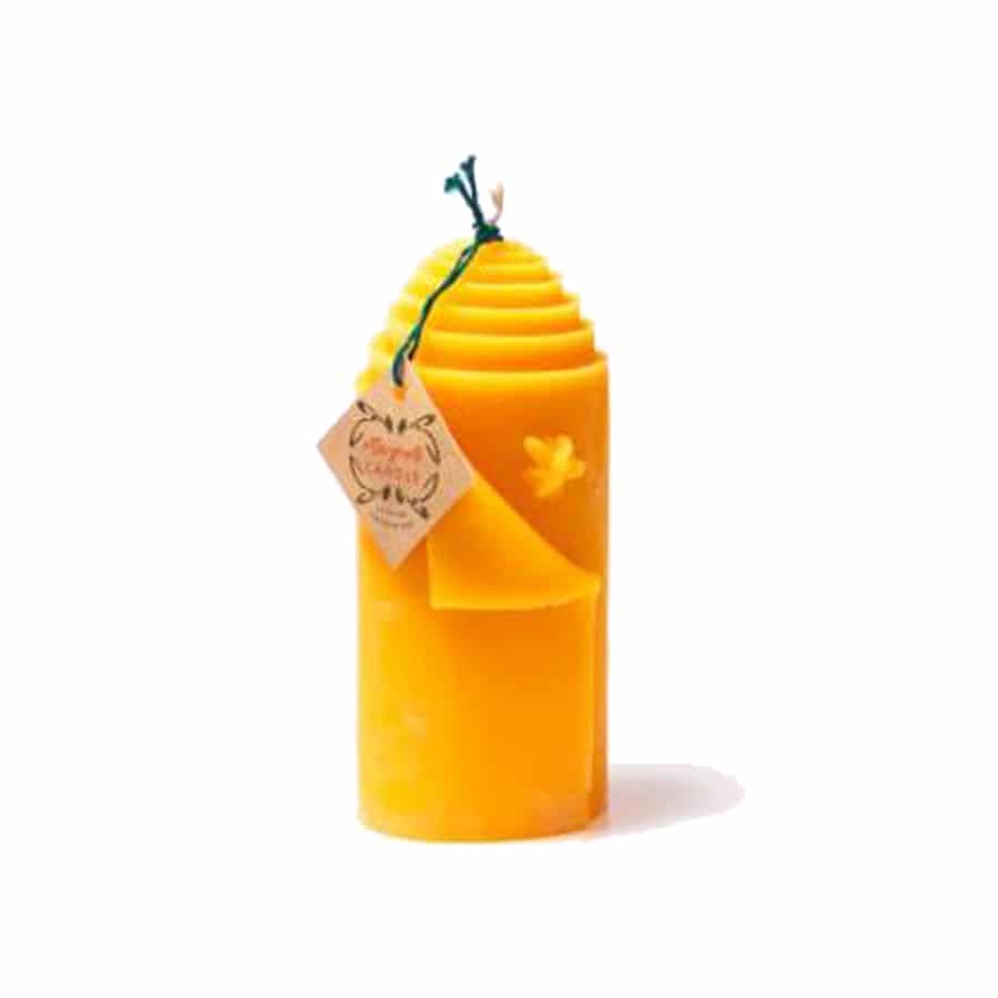 Omgevouwen-Blad Stompkaars 100% Bijenwas - Heerlijk honingachtig geur - Lekkerhoning.nl