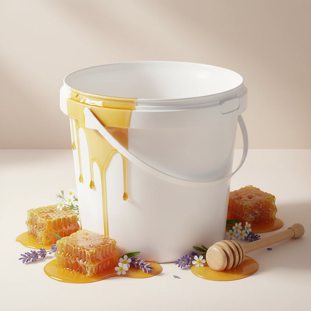 Plastic Emmer met garantiesluiting deksel - Voedselecht & Luchtdicht | 1kg, 4kg, 15kg- Lekkerhoning.nl