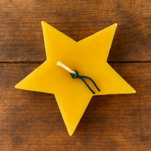 Stervormige bijenwaskaars - 14 branduren- Lekkerhoning.nl