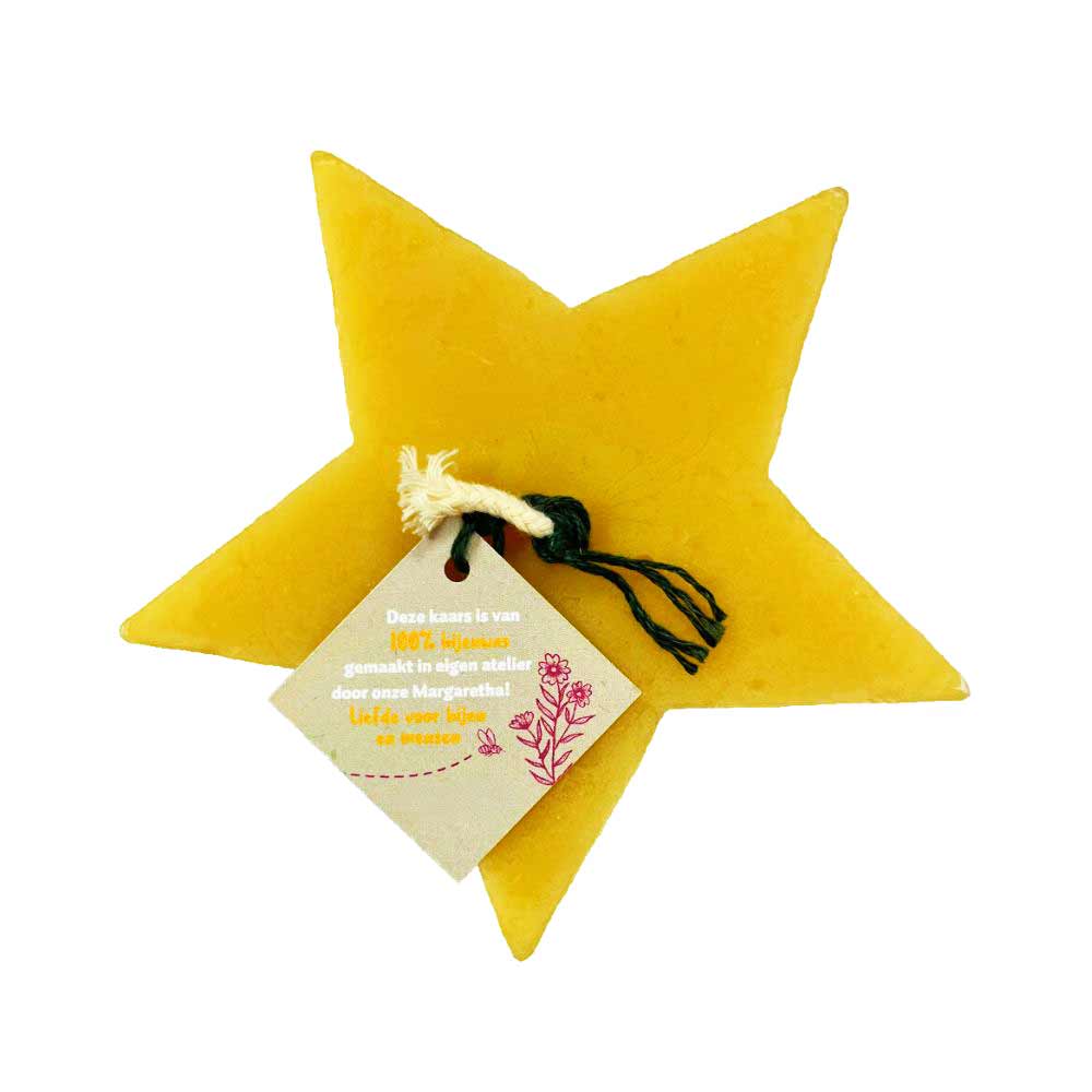 Stervormige bijenwaskaars- Lekkerhoning.nl