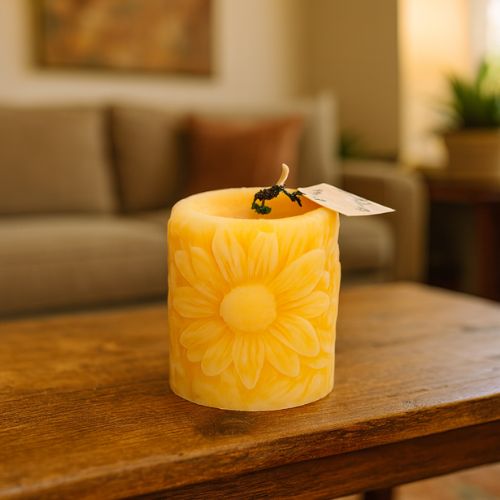 Zonnebloem kaars- Lekkerhoning.nl