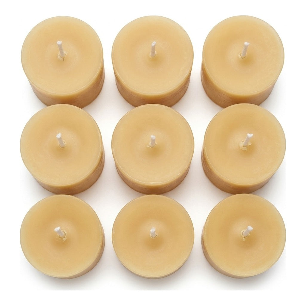 Grote waxinelichtjes van bijenwas, 9 stuks