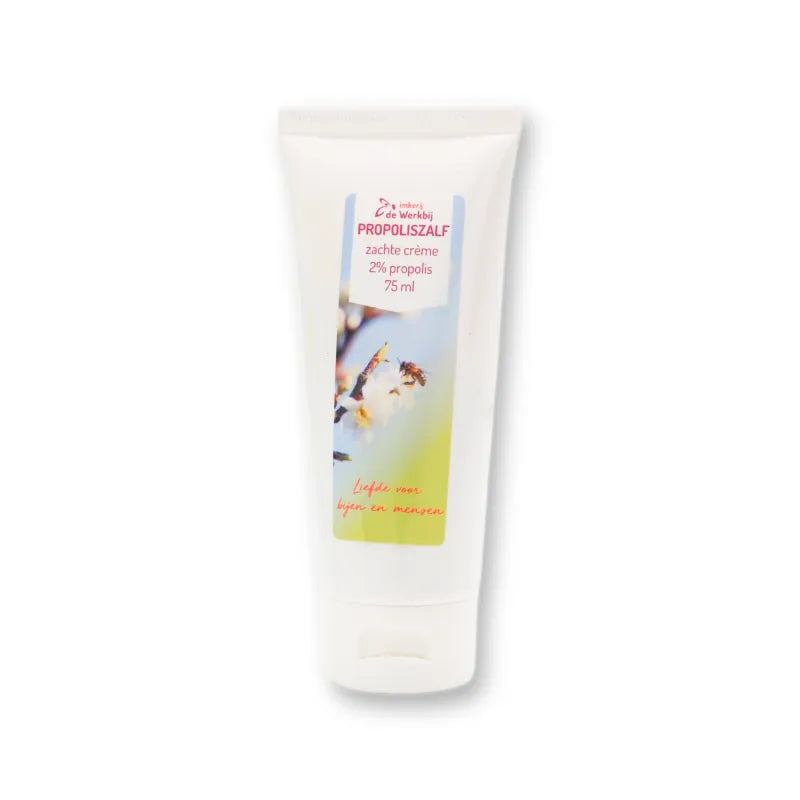 Propoliszalf zachte crème met 2% propolis in tube van 75 ml van Imkerij de Werkbij
