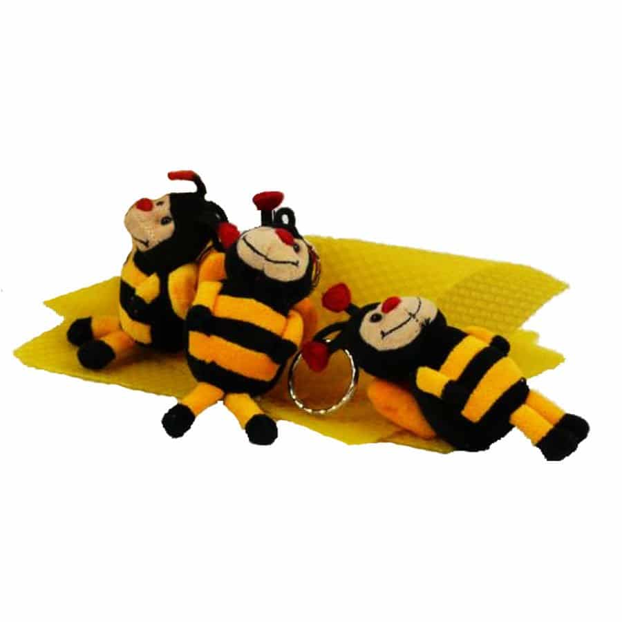 sleutelhanger met speelgoedbij van pluche - Lekkerhoning.nl