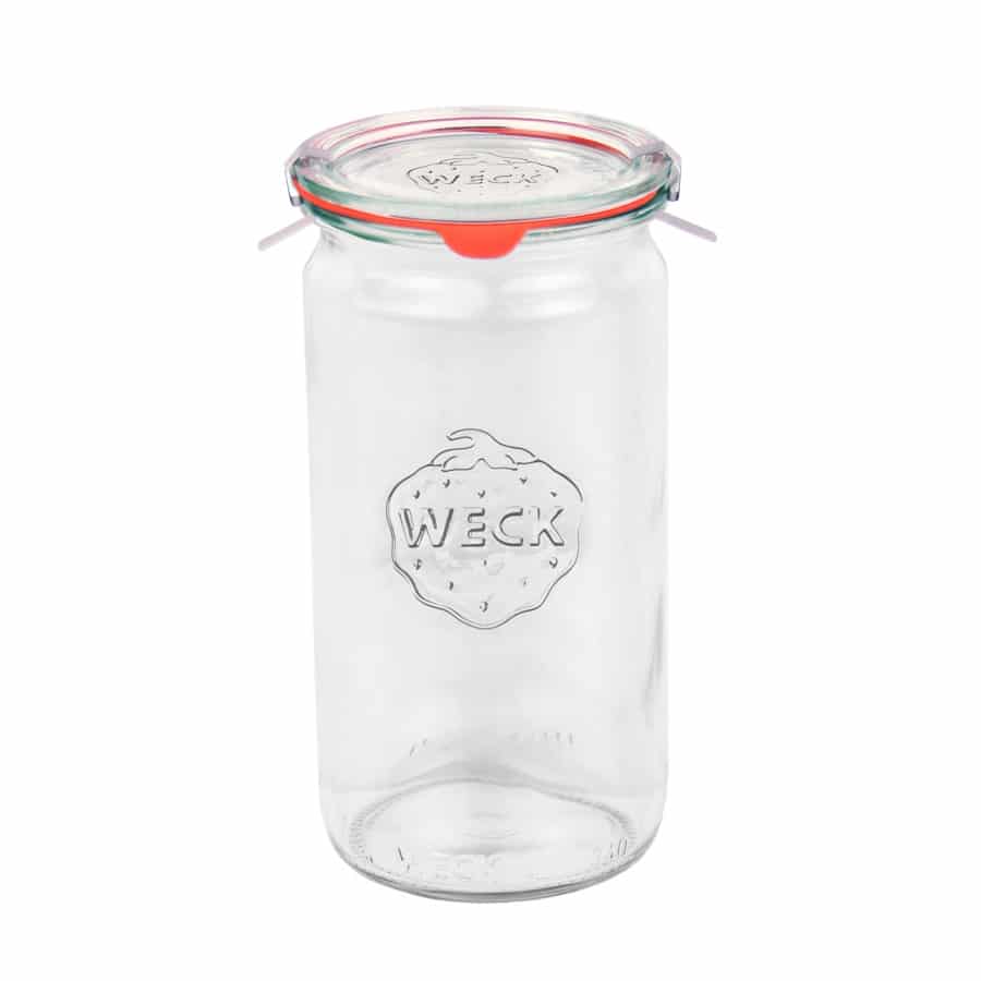 Weckpot 340ml - Inclusief glasdeksel, inmaakring en weckklemmen - kopen bij www.lekkerhoning.nl