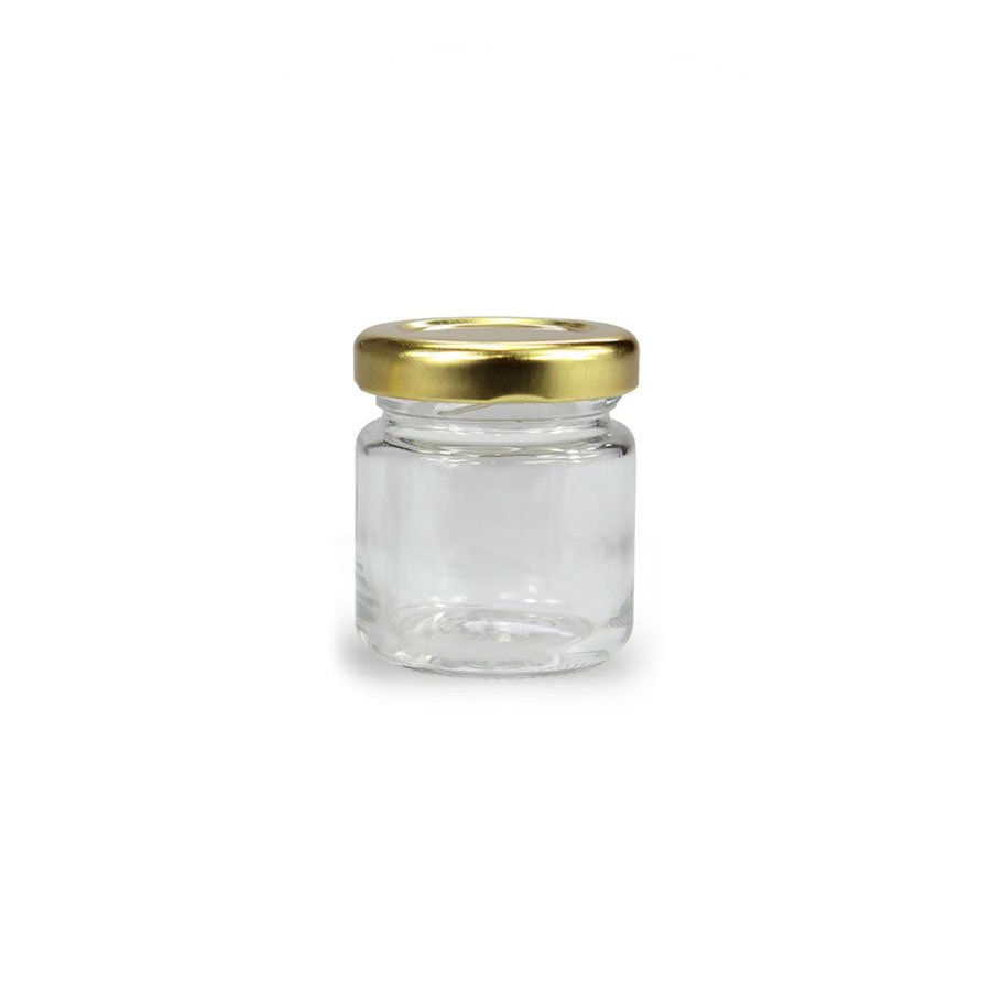 Springen partitie Ritueel Glazen pot rond 30 ml - per tray van 48 stuks kopen? - Lekkerhoning.nl